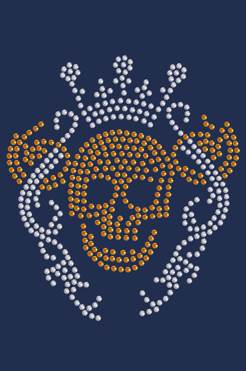 Gold Skull with Crown - Womens T-shirt