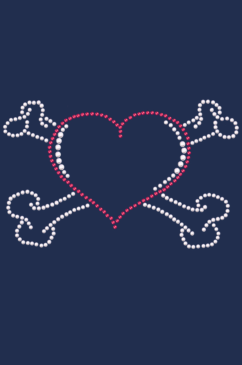 Heart with Cross Bones - Womens T-shirt