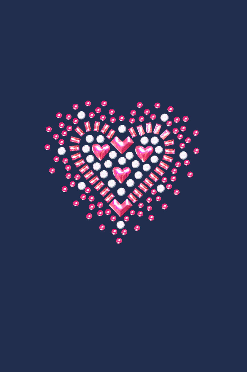 Pink Austrian crystal Heart - Womens T-shirt