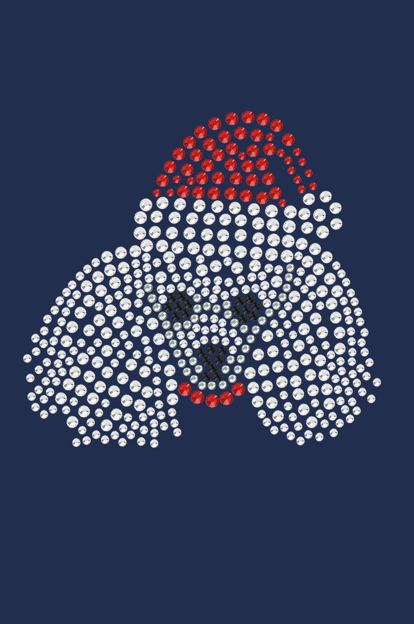 Poodle Face with Santa Hat - Womens T-shirt