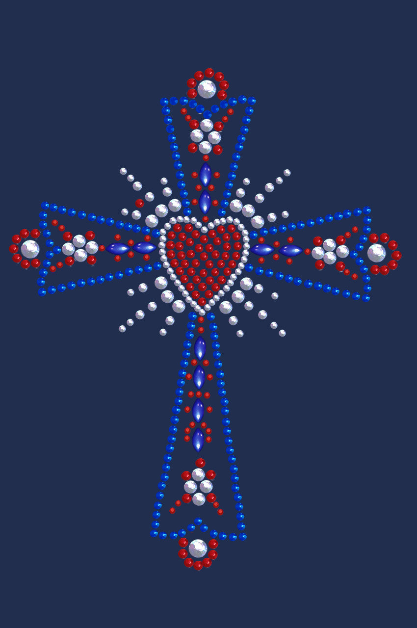 Cross (Red, White & Blue) - Womens T-shirt