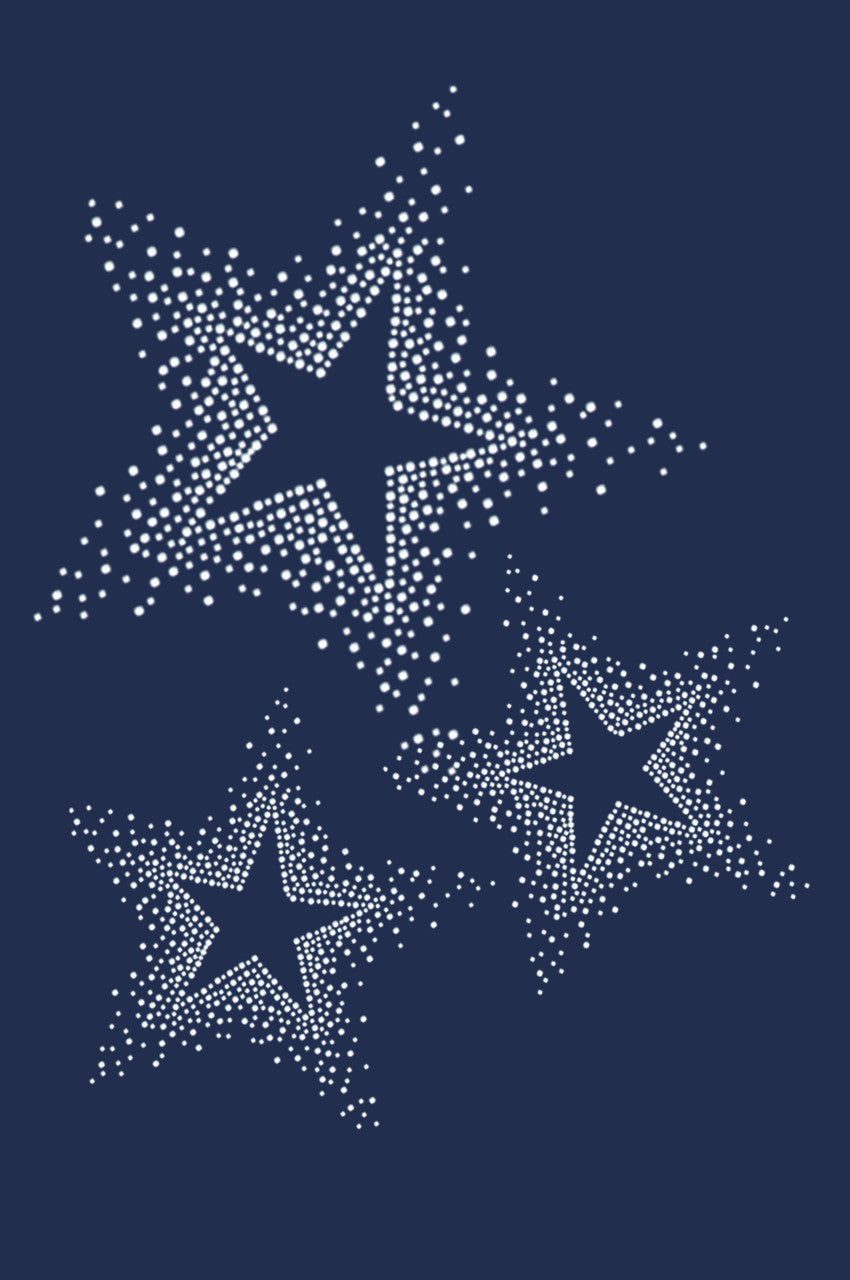 Three Stars (Clear Rhinestones) - Womens T-shirt