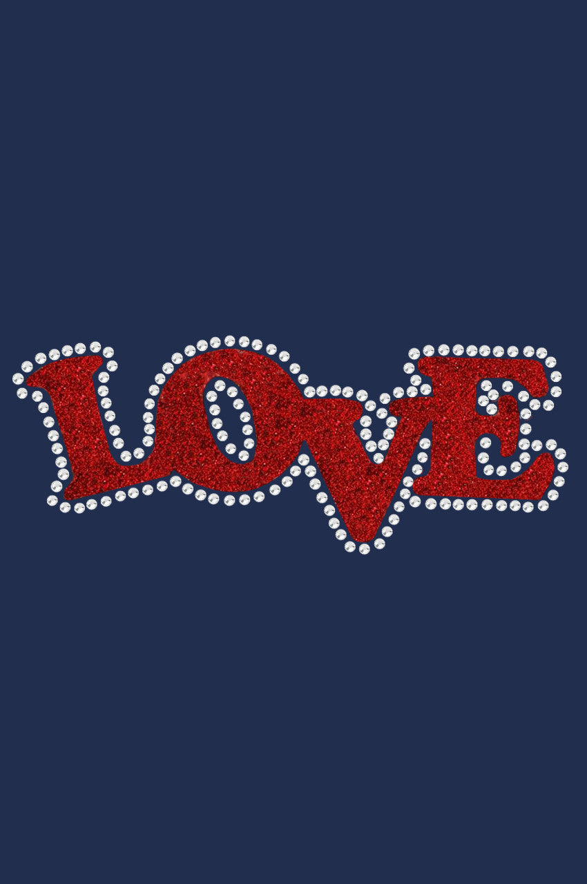 Love (Red Glitter ) - Women's T-shirt