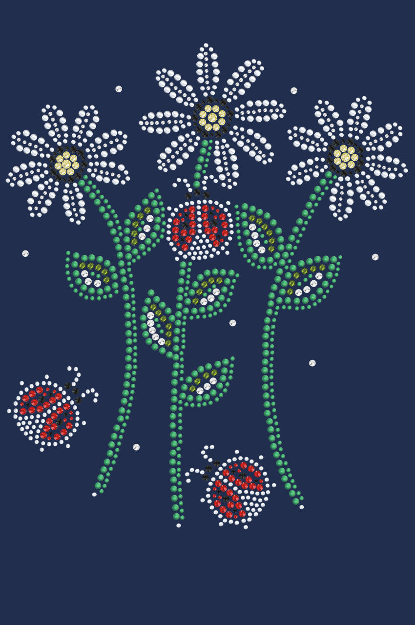Daisies with Lady Bugs - Womens T-shirt