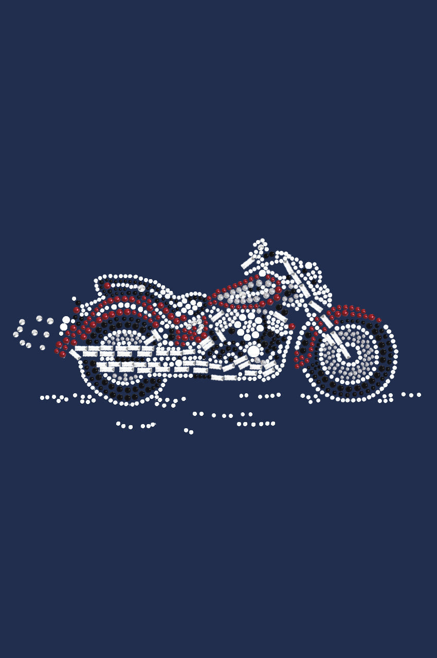 Motorcycle - Large Red & Black - Womens T-shirt
