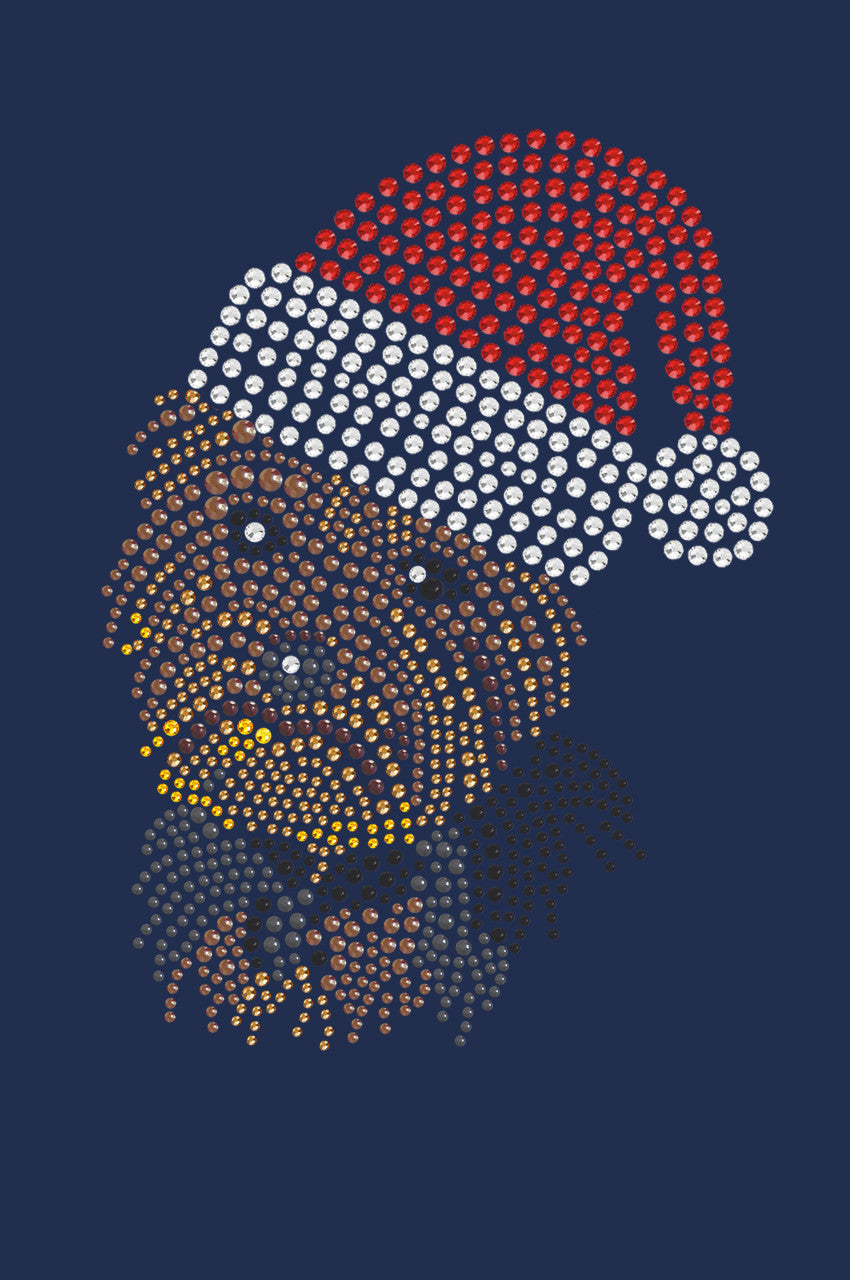 Yorkie Face 1 with Santa Hat - Womens T-shirt