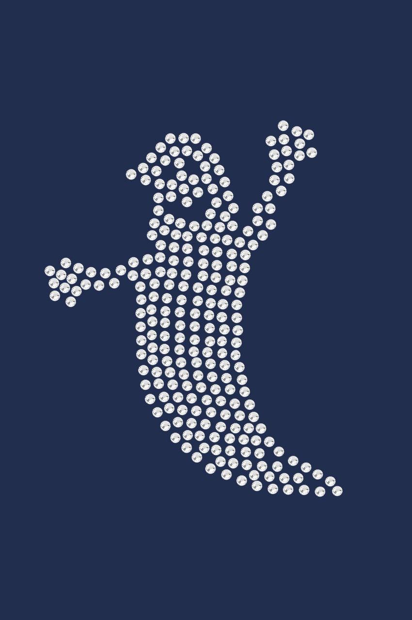Skinny Rhinestone Ghost - Womens T-shirt