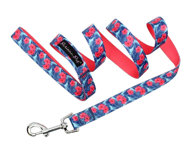 Parisian Pet Hibiscus Collar for Dogs & Cats  Tropical Floral Collar for Dogs with Adjustable Fit and Pink Color