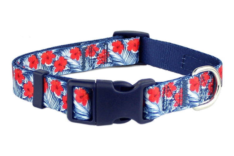 Parisian Pet Hibiscus Collar-Blue