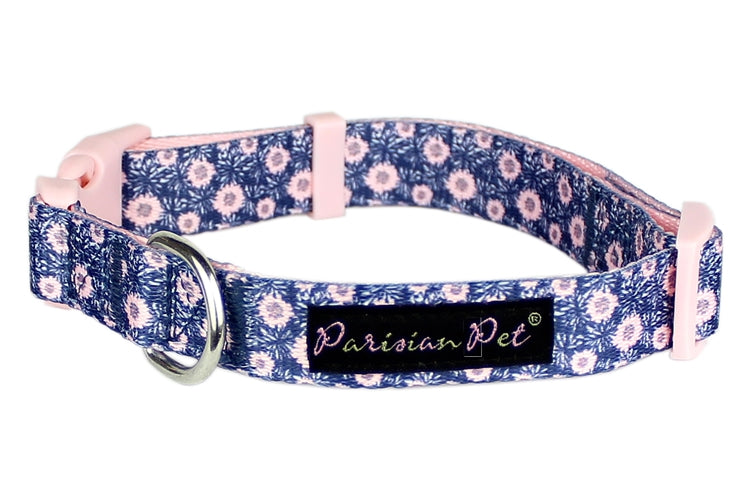 Parisian Pet Midnight Blossoms Collar for Dogs & Cats, Comfortable Pet Collar, High-Quality Floral Dog Collar,Valentines Day