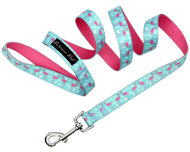 Parisian Pet Flamingos Collar for Dogs & Cats, Comfortable Dog Collar, Luxury Pet Collar, Durable Pet Collar, Light Blue & Pink-Valentines Day