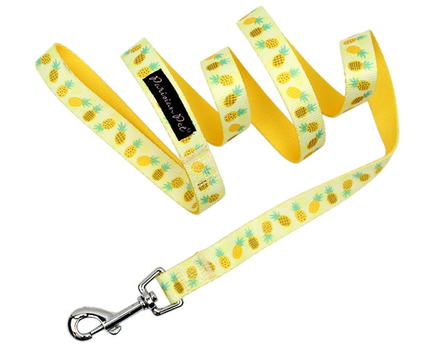 Parisian Pet Pineapples Collar for Dogs & Cats  Comfortable Adjustable Dog Collar with Pineapple Design in Yellow