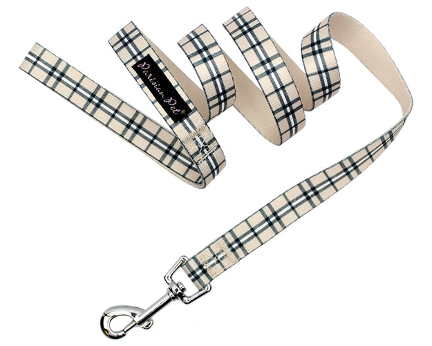 Parisian Pet Scottish Plaid Collar, for Dogs & Cats, Adjustable Pet Collar, Stylish Plaid Dog Collar Khaki