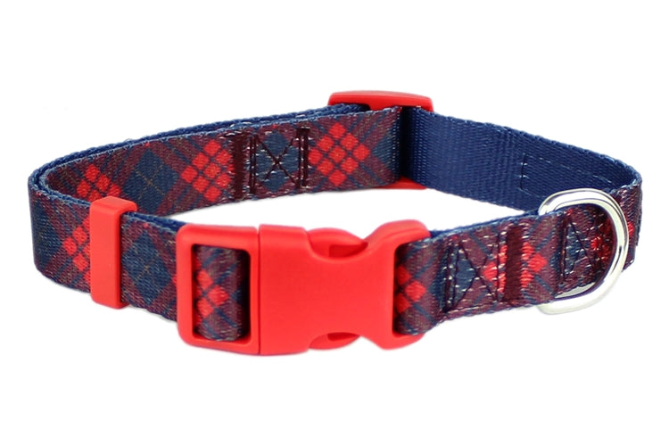 Parisian Pet Scottish Plaid Collar for Dogs & Cats – Durable Red Plaid Collar with Adjustable Strap for Small & Large Pets-Valentines Day