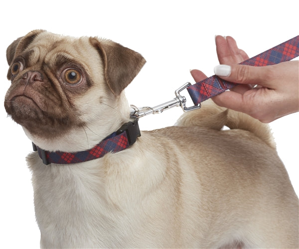 Parisian Pet Scottish Plaid Collar for Dogs & Cats  Durable Red Plaid Collar with Adjustable Strap for Small & Large Pets-Valentines Day