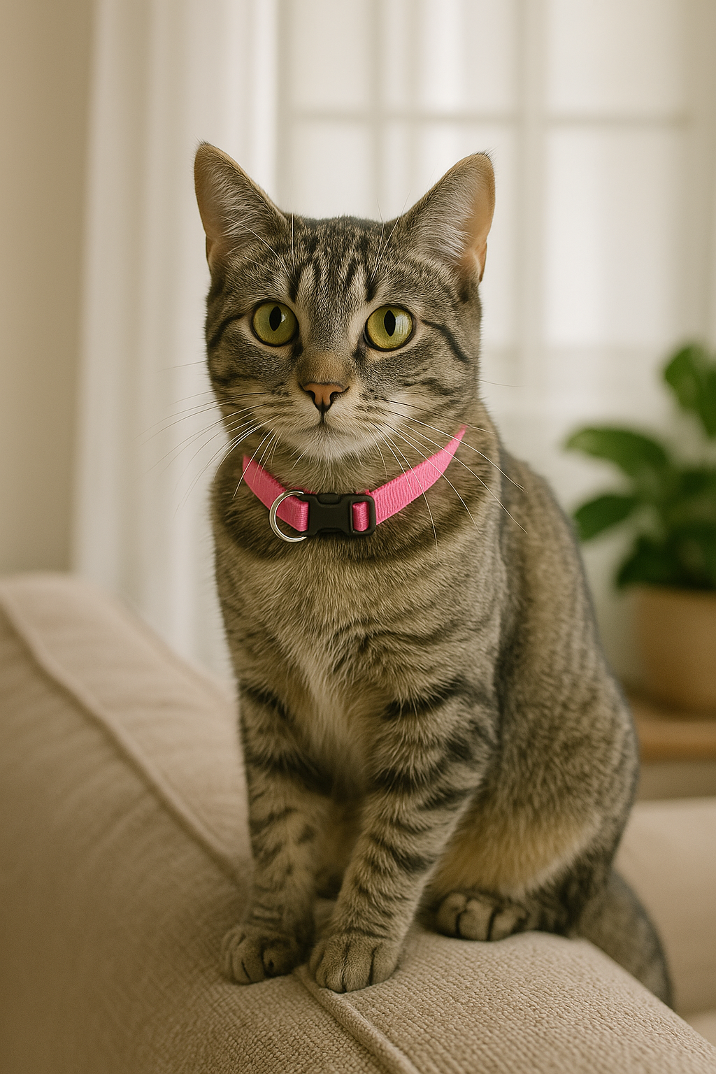 Parisian Pet Nylon Collar for Dogs & Cats  Comfortable Pink Collar for Small Dogs, Adjustable Fit