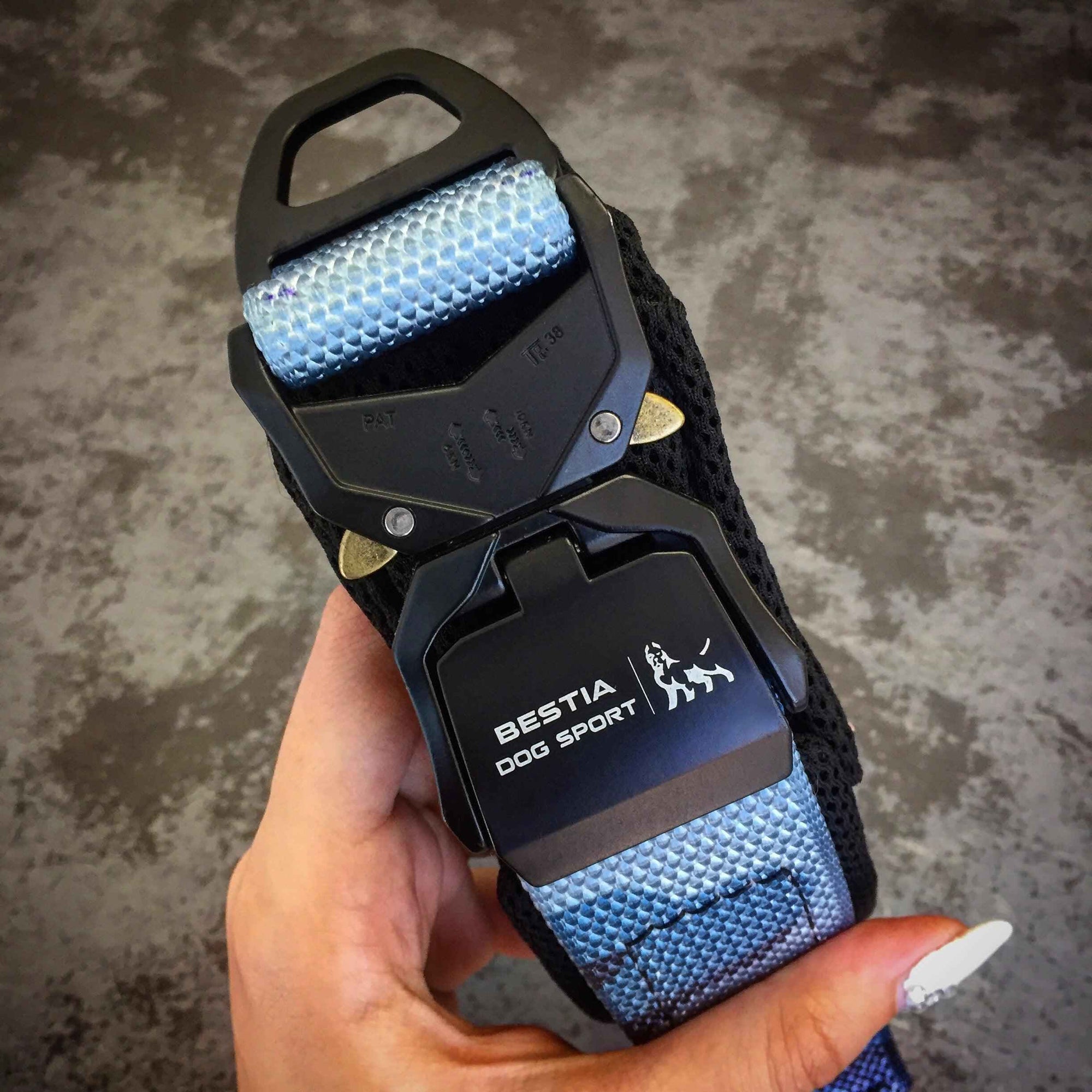Bestia Dog Sport Fast Release Blue Dog Collar
