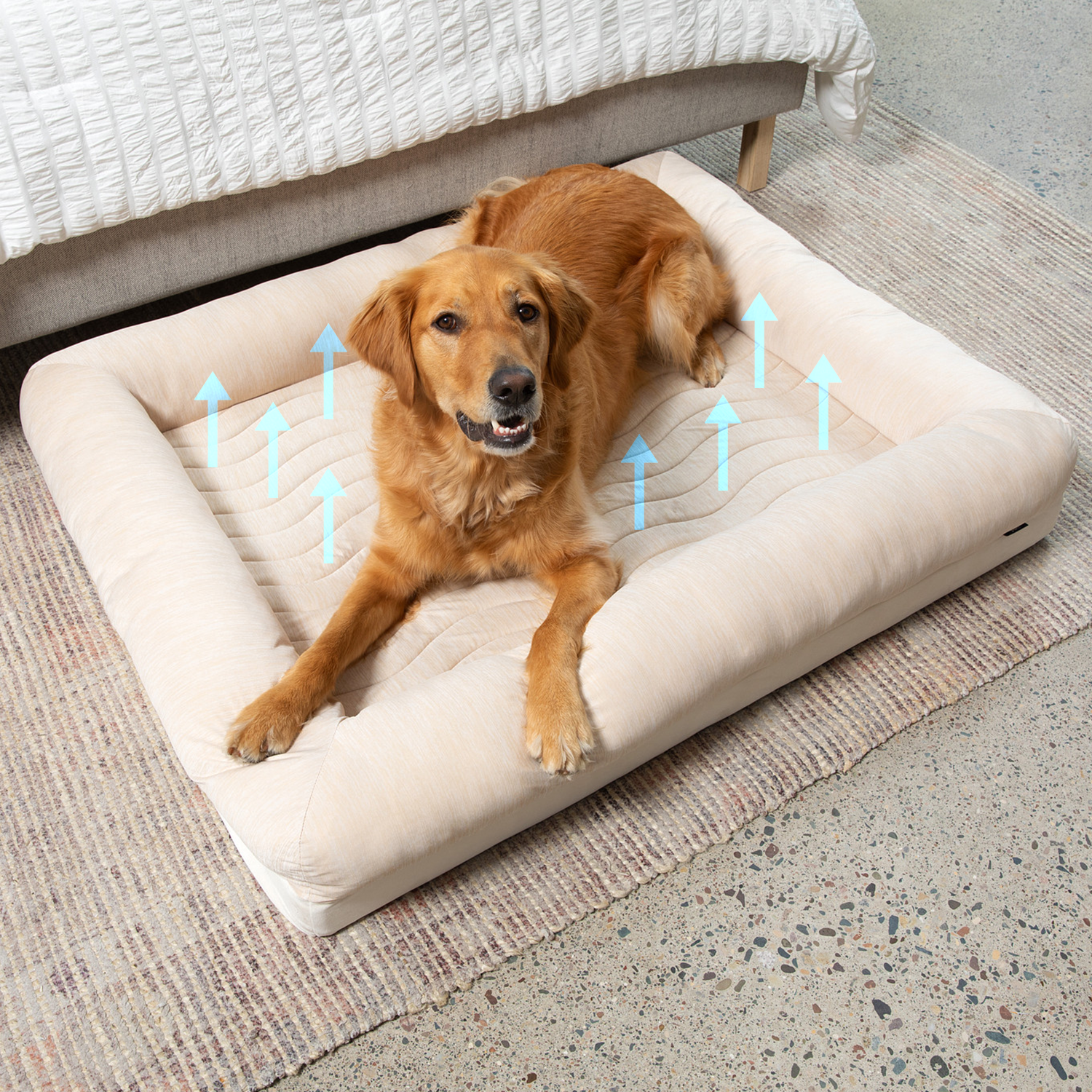 PupChill Cooling 4 Bolster Dog Bed Arctic Sand