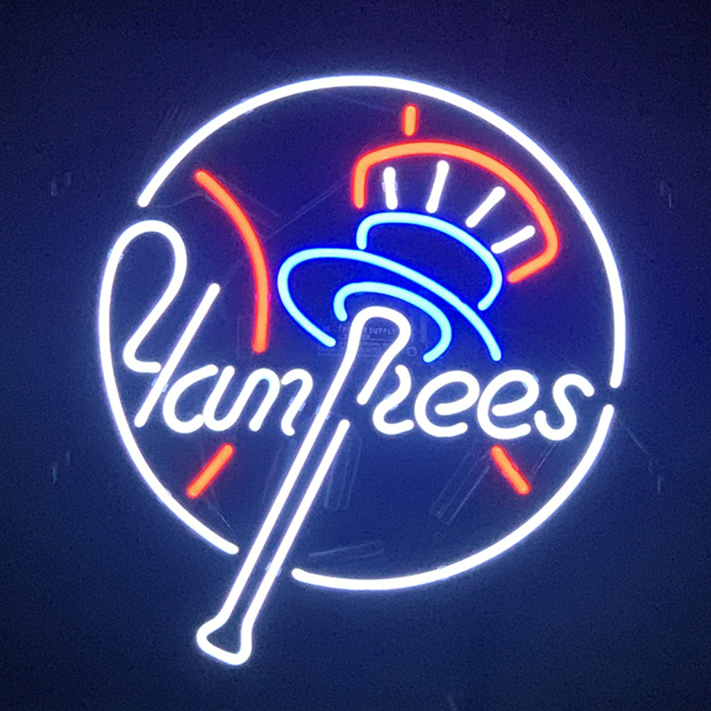New York Yankees MLB Logo Real Glass Neon Sign