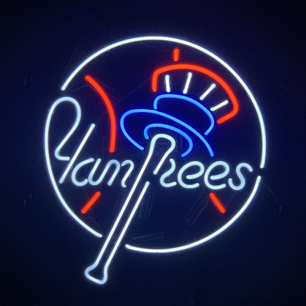 New York Yankees MLB Logo Real Glass Neon Sign