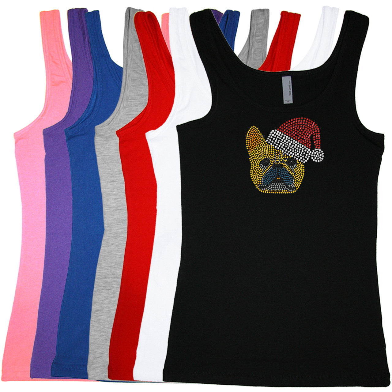 French Bull Dog with Santa Hat - Women's T-shirt