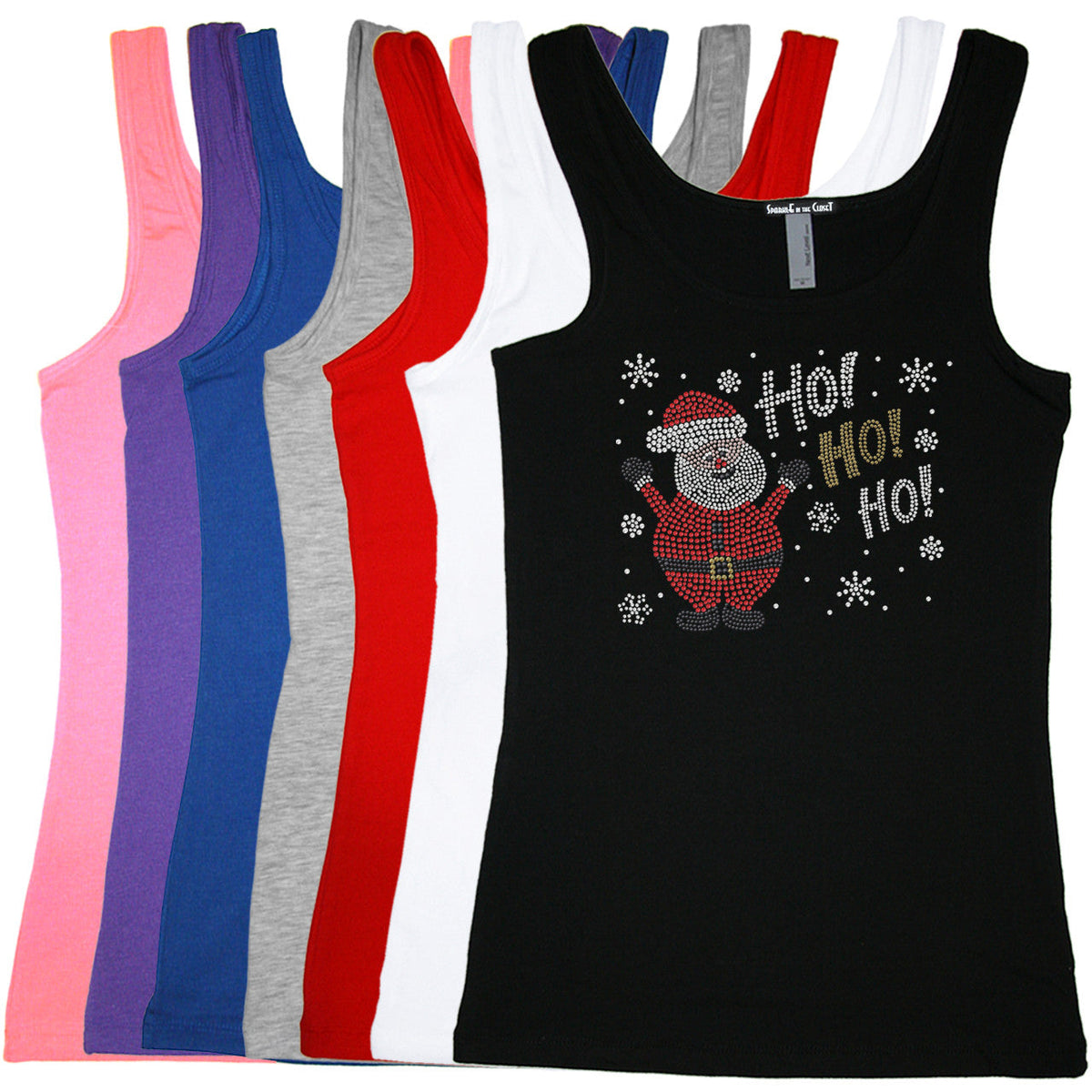 Ho Ho Santa with Snowflakes - Womens Tee