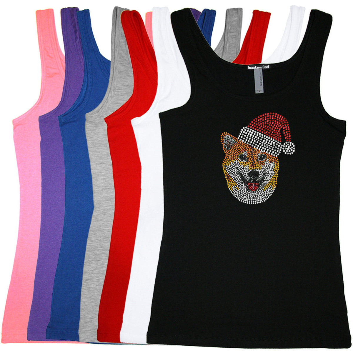 Shiba Inu with Santa Hat - Womens Tee