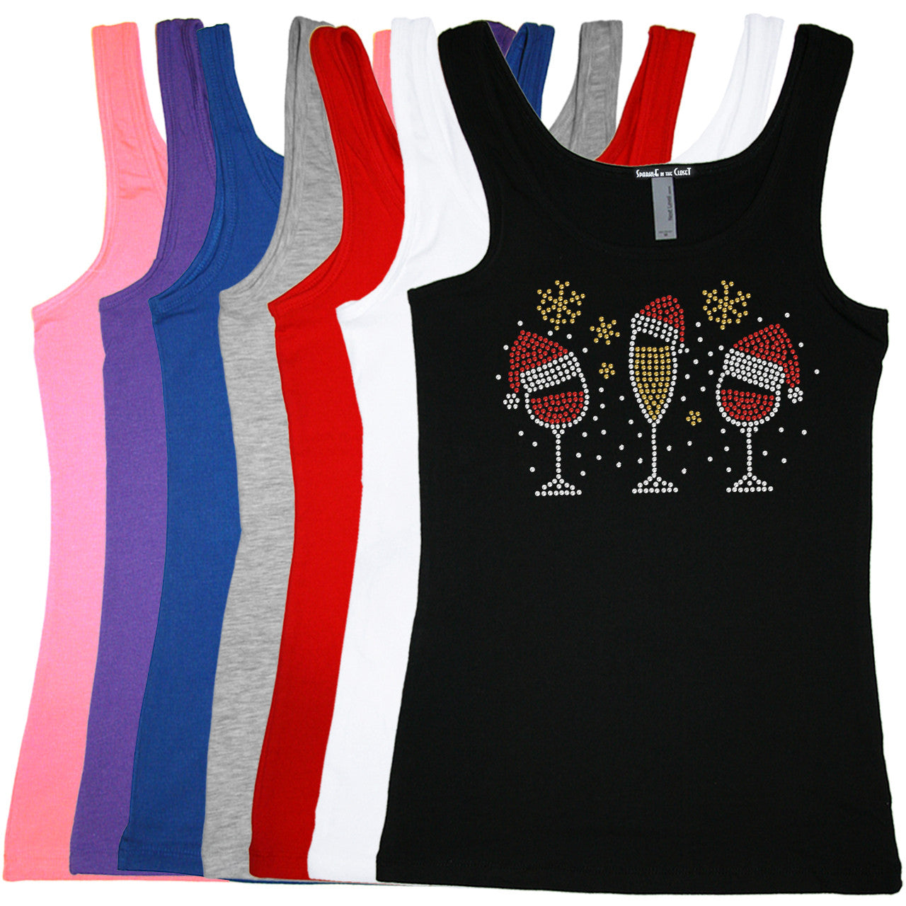 Christmas Wine Glasses - Womens Tee