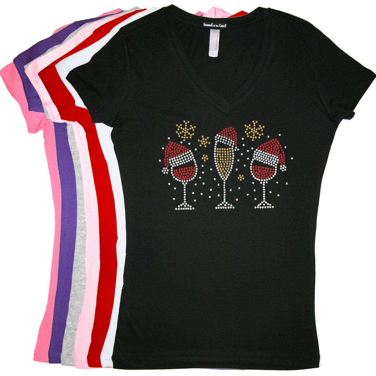 Christmas Wine Glasses - Women's Tee