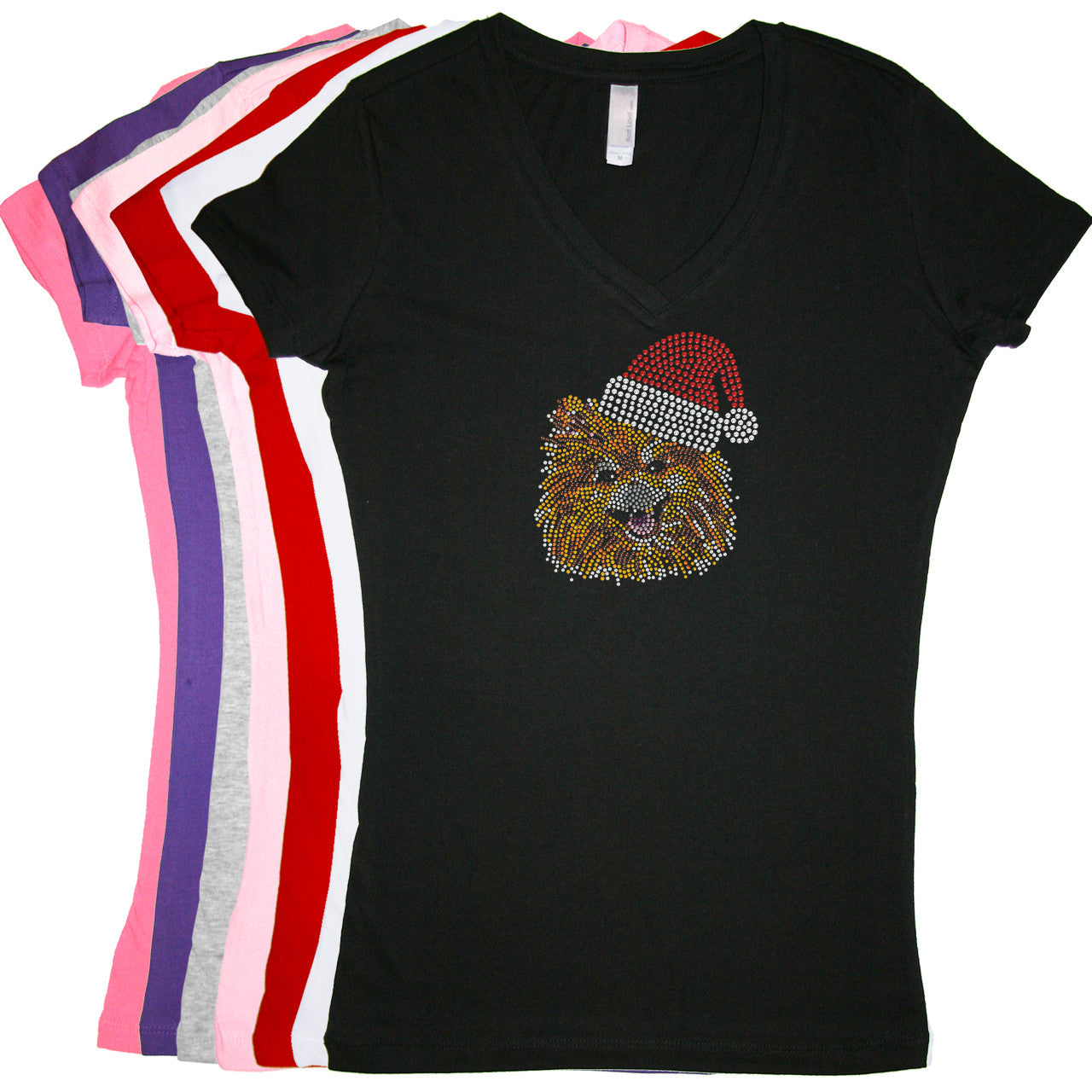 Pomeranian with Santa Hat - Women's T-shirt
