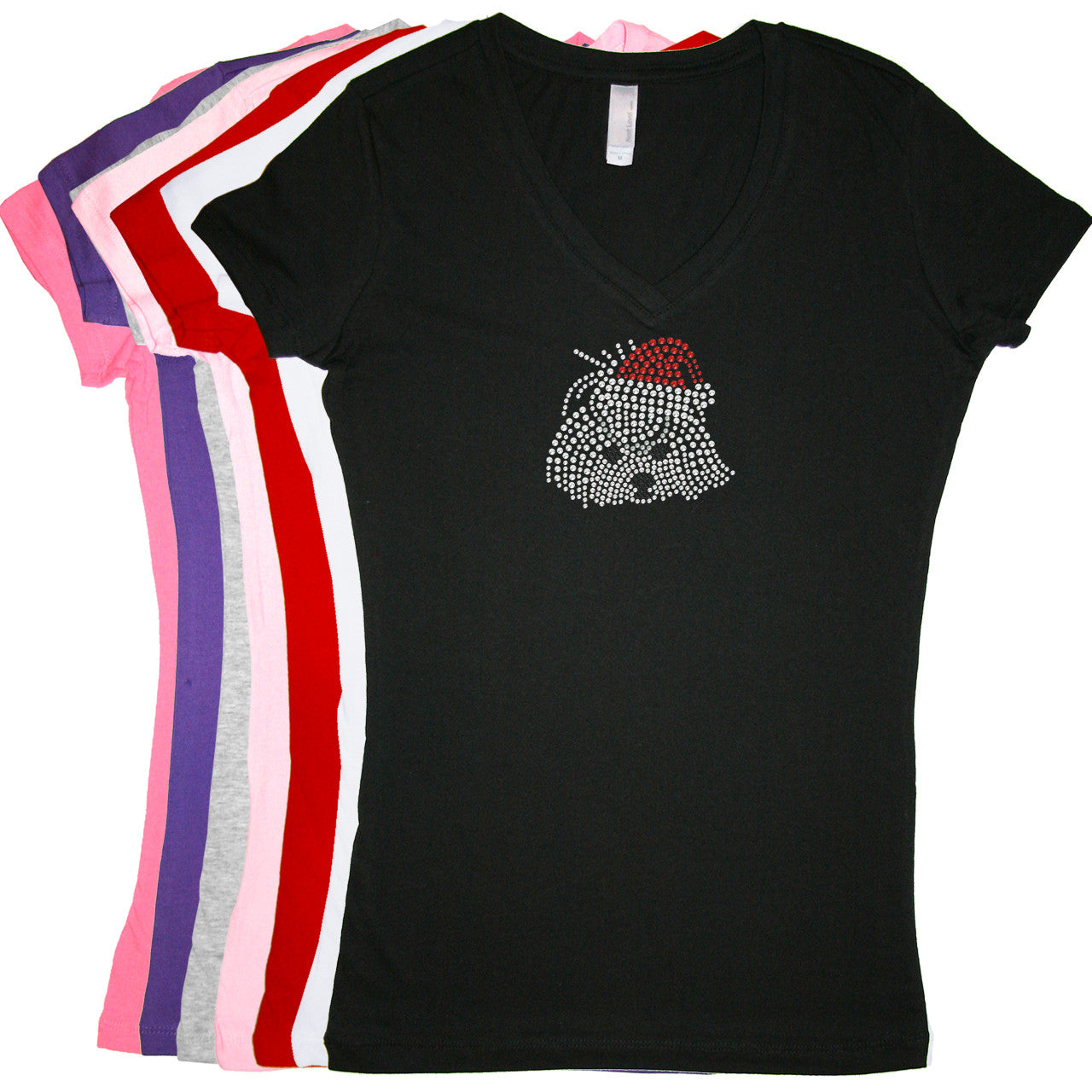 Maltese Face with Santa Hat - Womens T-shirt