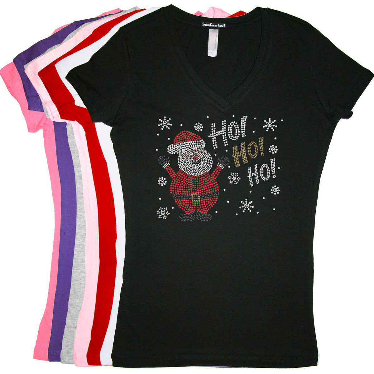 Ho Ho Santa with Snowflakes - Womens Tee