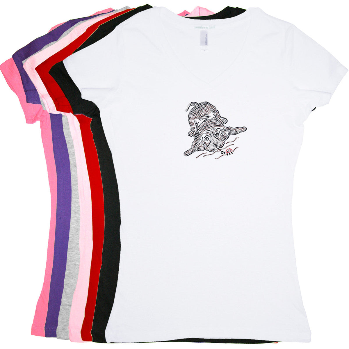 Puppy with Lady Bug - Womens T-shirt