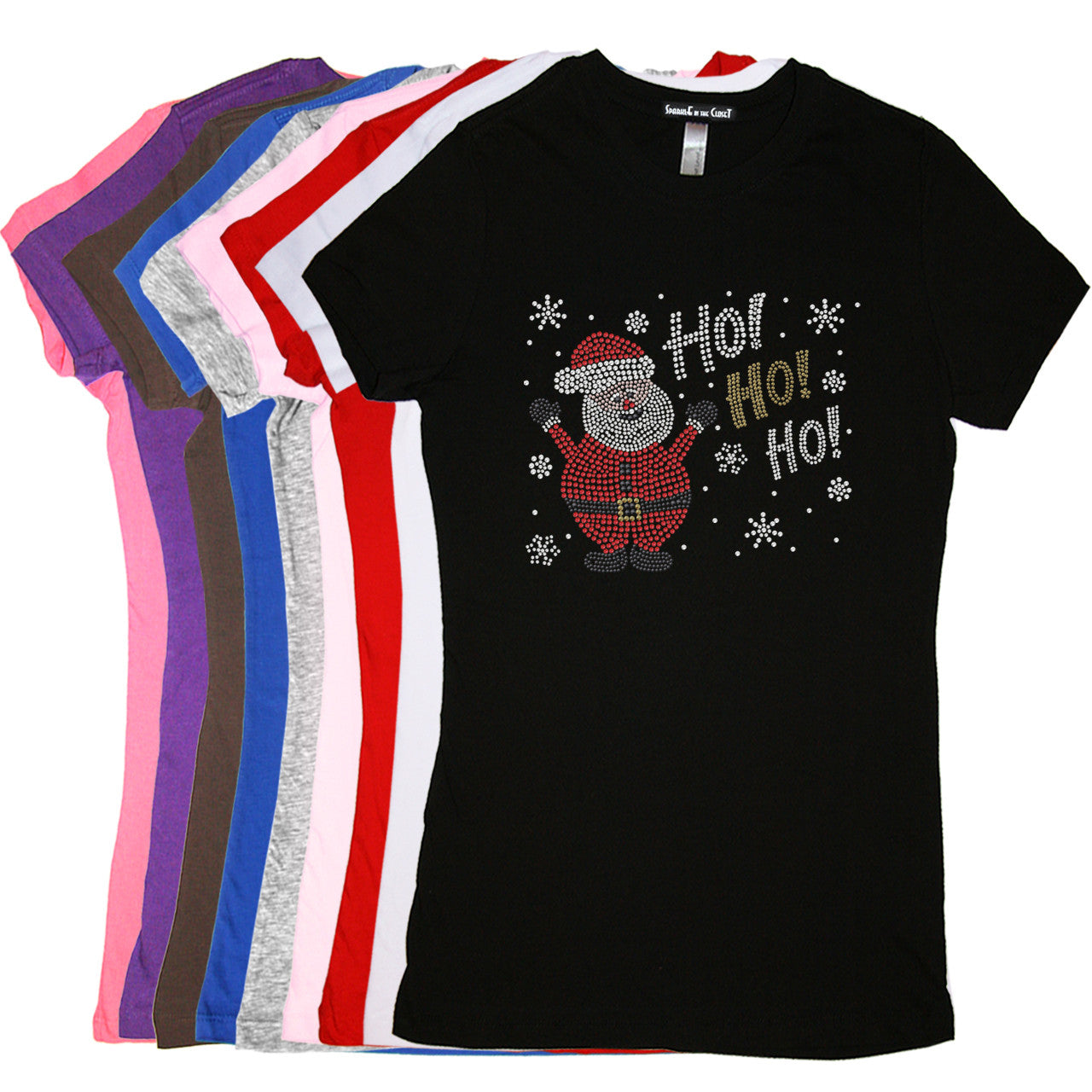 Ho Ho Santa with Snowflakes - Womens Tee