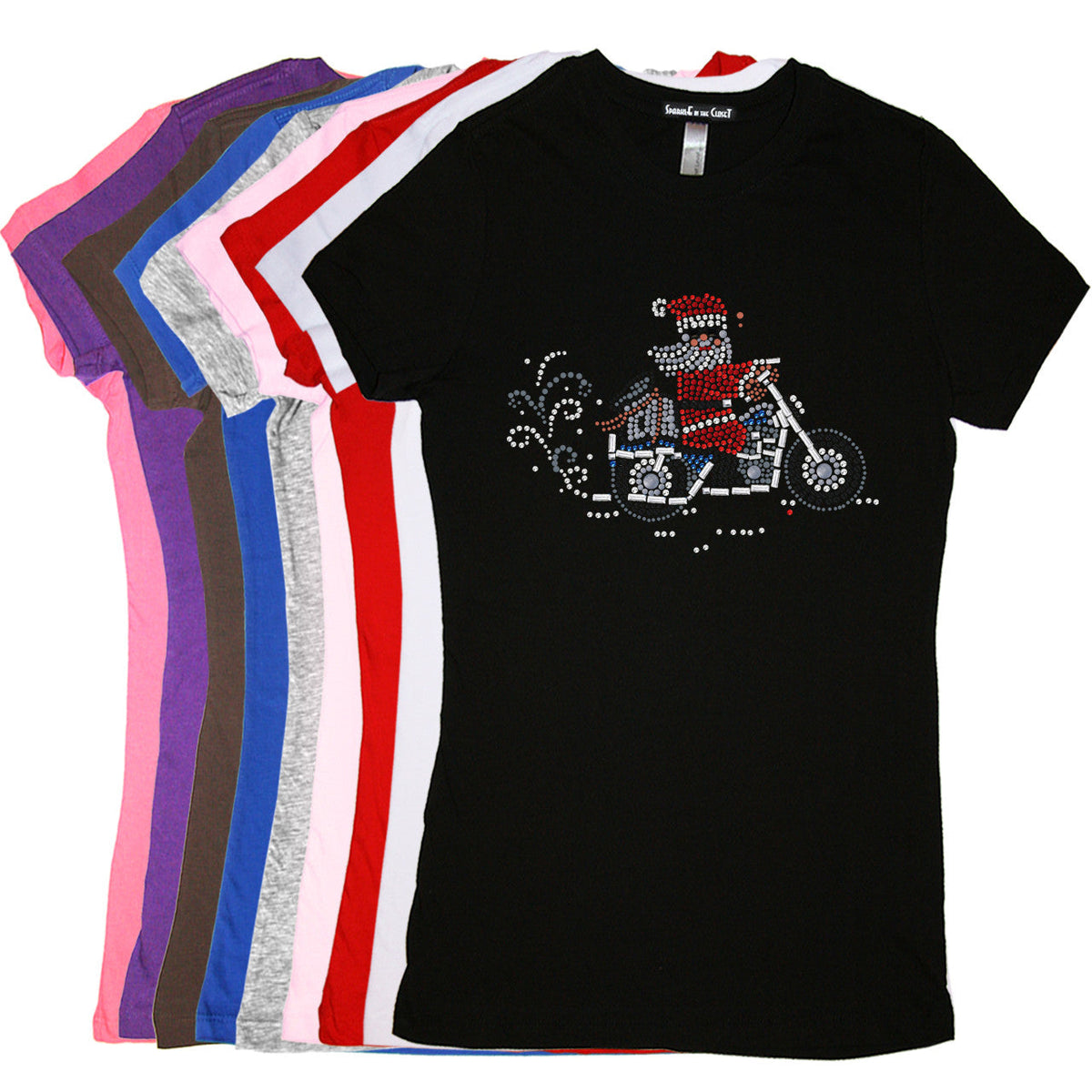 Santa on Motorcycle - Womens Tee