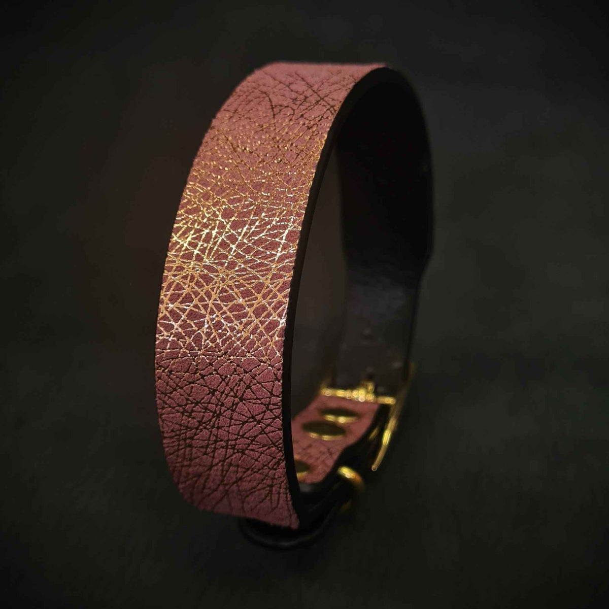 Bestia Nostalgia Rose Leather Puppy Collar