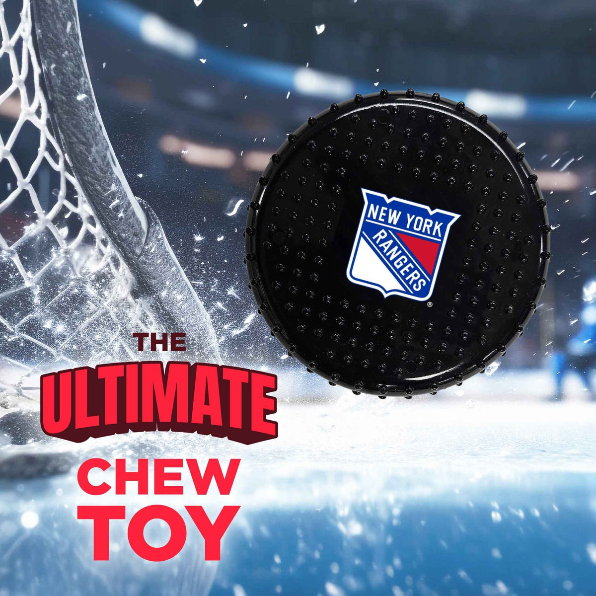 NEW YORK RANGERS HARD NYLON HOCKEY PUCK CHEW TOY