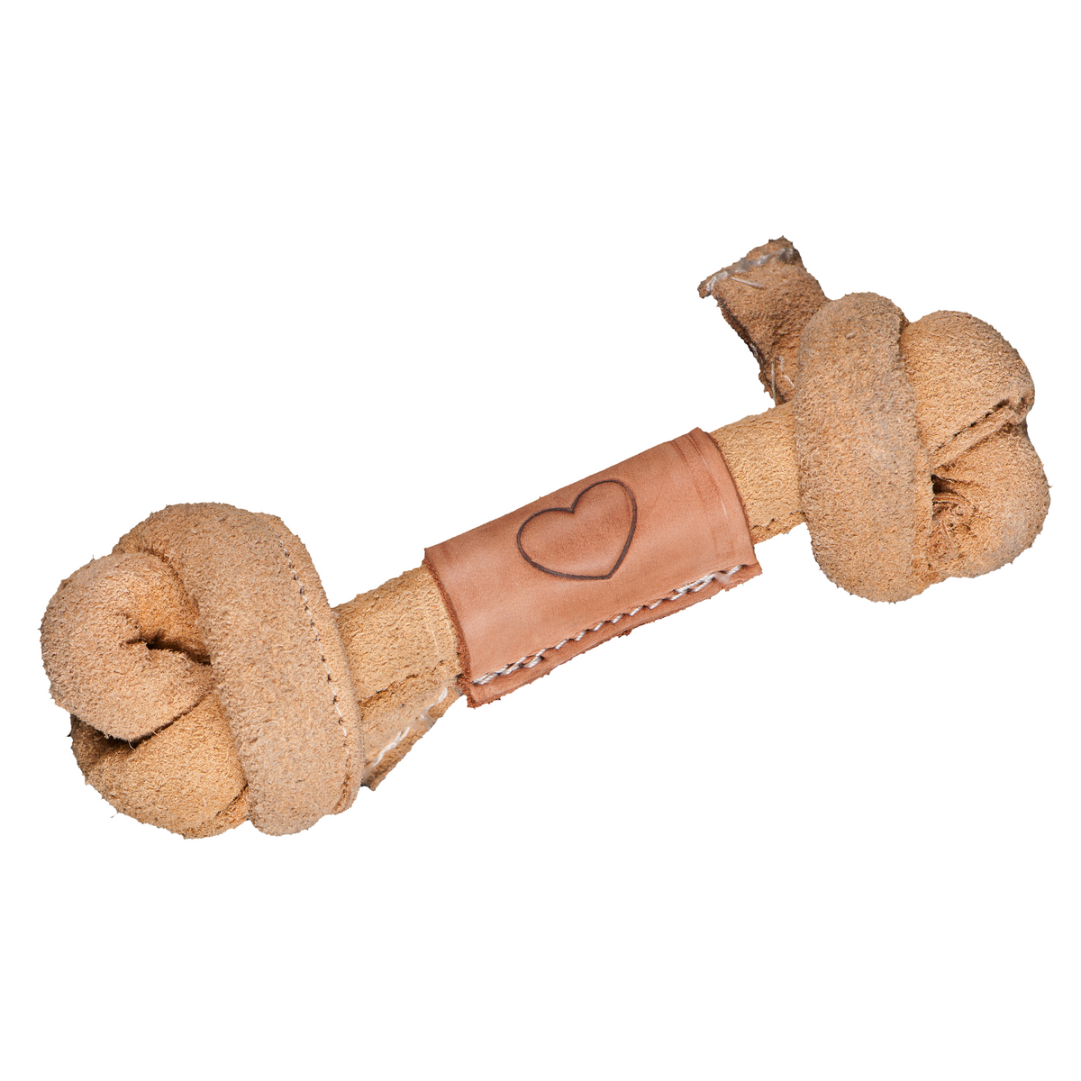 Huggle-Hide Natural Leather Bone Dog Toy, 3 Pack