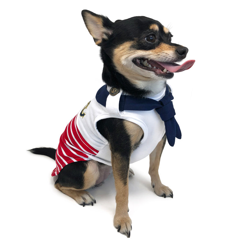 DOGO Nautical Stripe Dog Tank Top