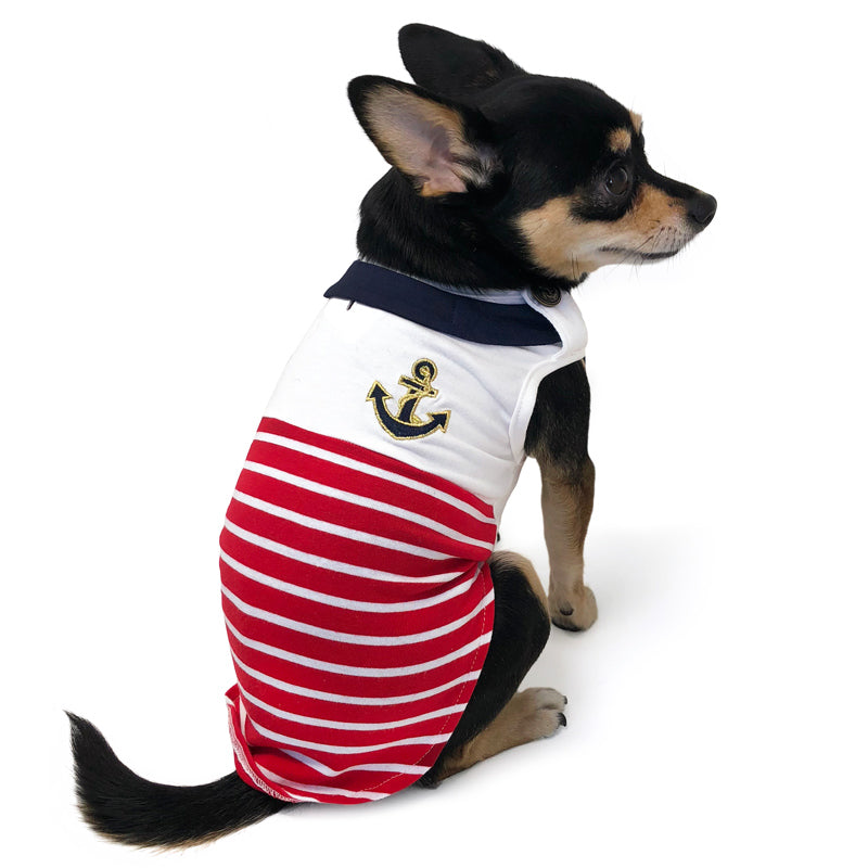 DOGO Nautical Stripe Dog Tank Top
