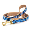 Up Country Navy Gingham Cast Brass Dog Leash