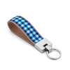 Up Country Navy Gingham Cast Brass Key Ring