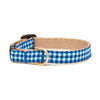 Up Country Navy Gingham Small Breed Dog Collar Made in USA