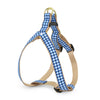 Up Country Navy Gingham Dog Cast Brass Dog Harness