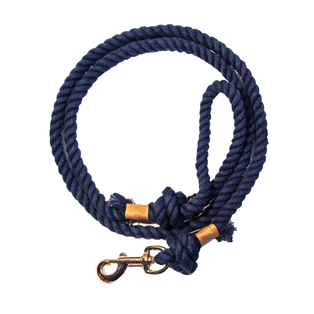 Glow Pups: Navy Blue Boho Chic Cotton Rope Dog Leash