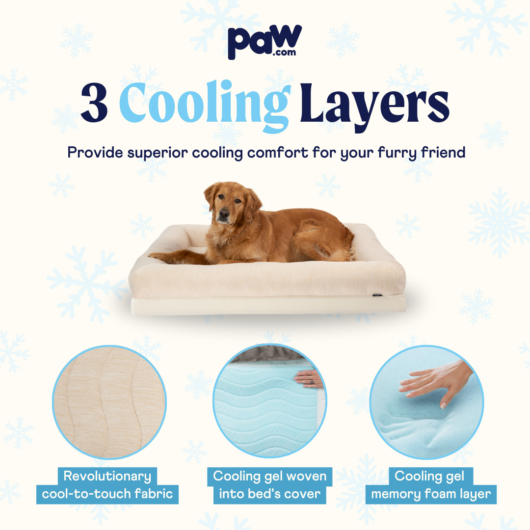 PupChill™ Cooling 4-Bolster Dog Bed in Arctic Sand