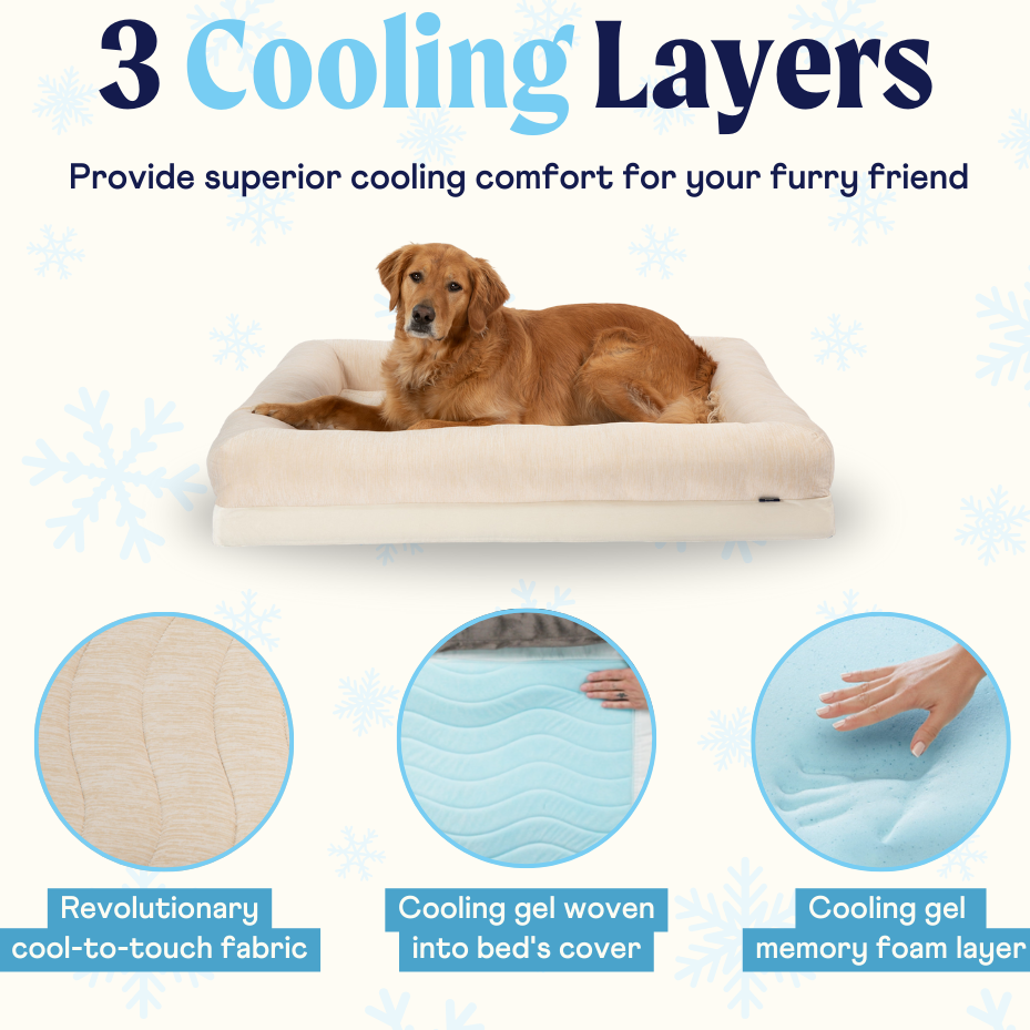 PupChill Cooling 4 Bolster Dog Bed Arctic Sand