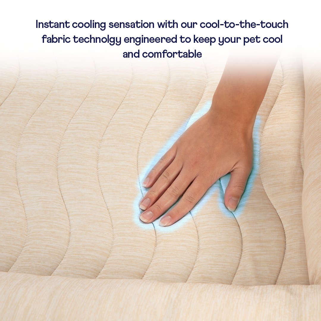 PupChill Cooling 4 Bolster Dog Bed Arctic Sand