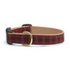 Up Country New Red Plaid Cast Brass Dog Collar