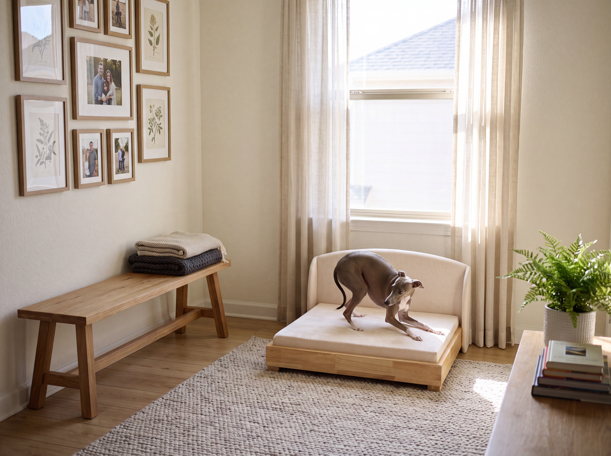 The Haven Luxury Handcrafted Solid Wood Orthopedic Dog Bed